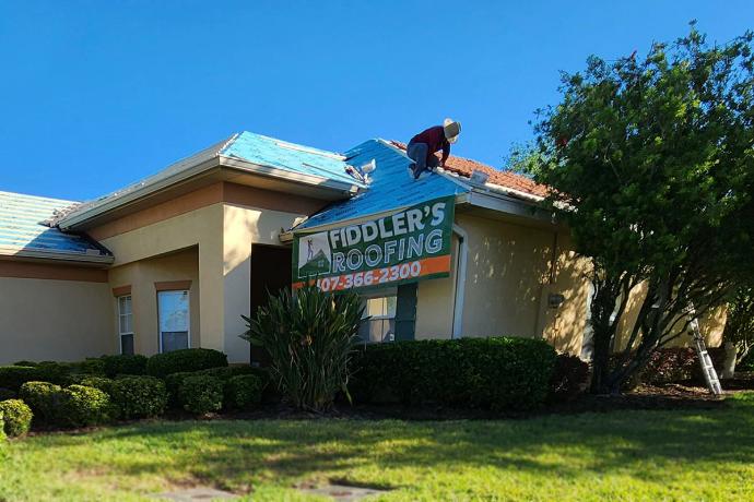 Modern home with stone coated roof